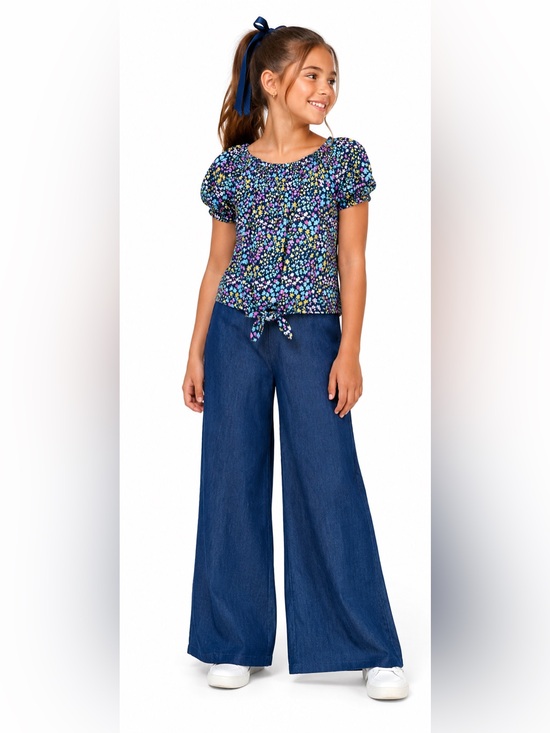 Other - Girls floral wide leg pants outfit set